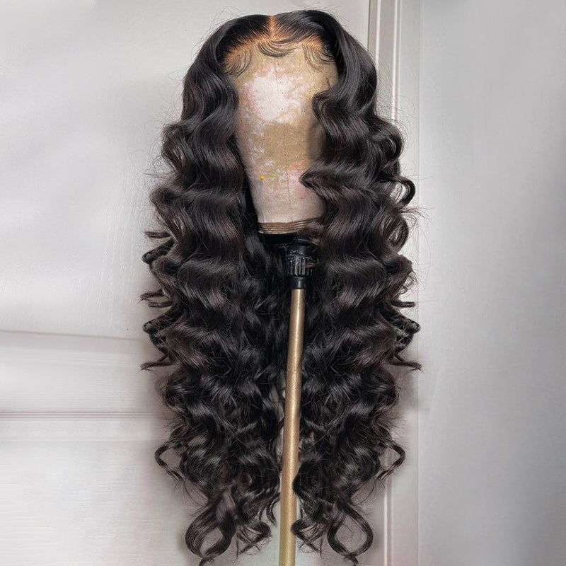 Ishow Hair 5X5 HD Lace Loose Deep Wave Wig - Natural Black