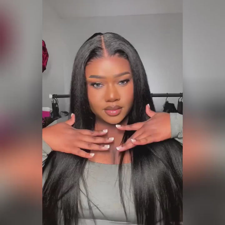 Ishow Upgrade Yaki Straight 13x4 Lace Front Wig 5x5 HD Lace Glueless Human Hair Wigs Pre Plucked