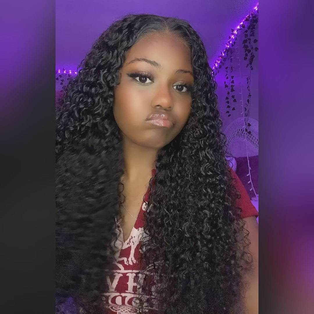 Ishow Curly Human Hair 13x4 Lace Frontal Wig Pre-Plucked Glueless Lace Wigs 32 Inch Long Hair Wigs