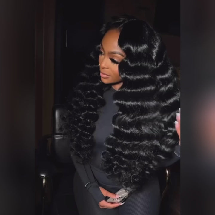 Ishow Loose Deep Wave Wig 13x4 Lace Front Wig HD Lace Wigs 32 Inch Glueless Human Hair Wigs
