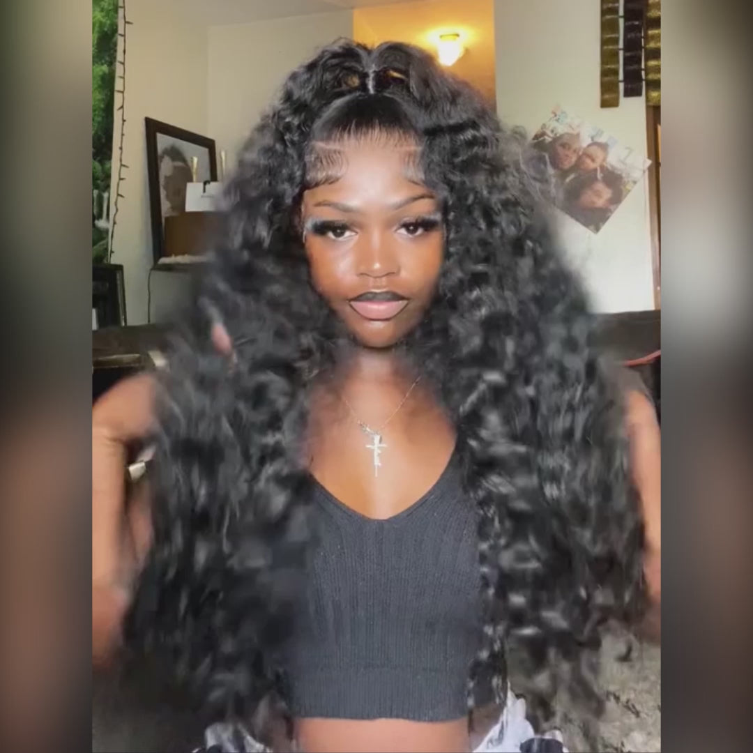 Ishow 13x6 Lace Front Wigs Glueless Human Hair Wigs 40 Inch Deep Wave Wig For Black Women 180% Density