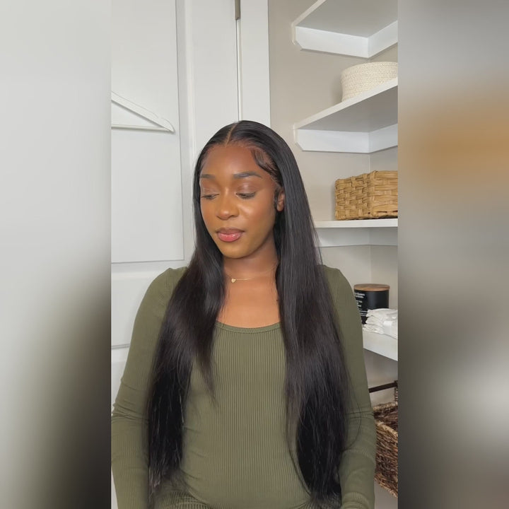 Straight Hair Bundles with Closure Peruvian Straight Hair 3 Bundles with 4x4 Lace Closure