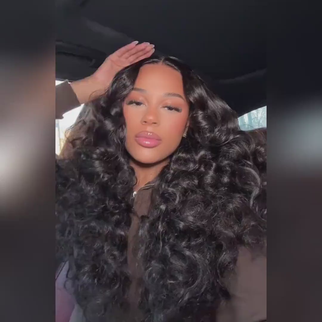 Ishow Funmi Curly Luxurious Human Hair Wig Pull Go Thick Bouncy 5x5/13x4 Pre-Cut Lace Glueless Wig