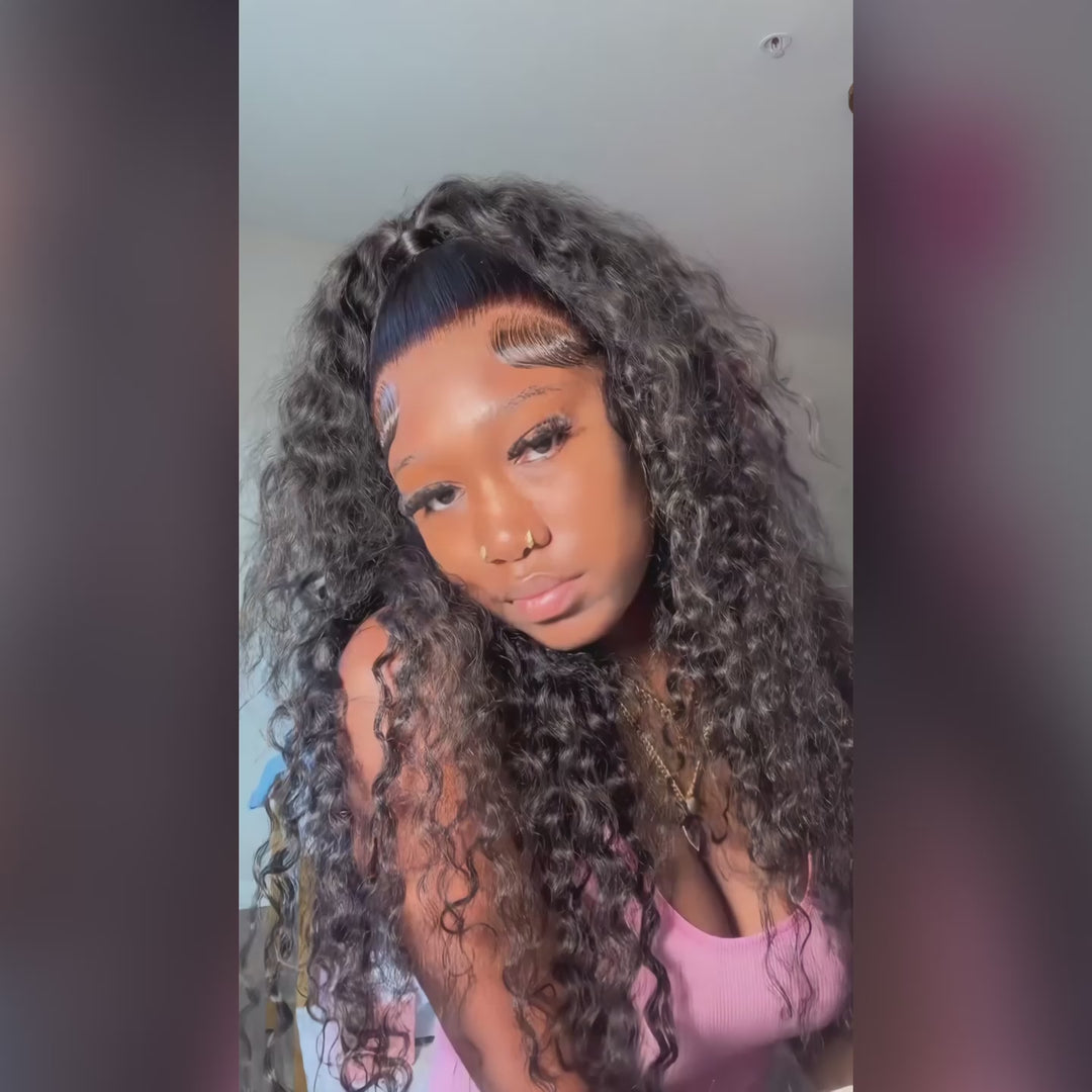 Ishow Pre Cut Lace Ready To Wear Wigs Water Wave 13x4 Lace Frontal Wig 100% Human Hair Natural Hairline