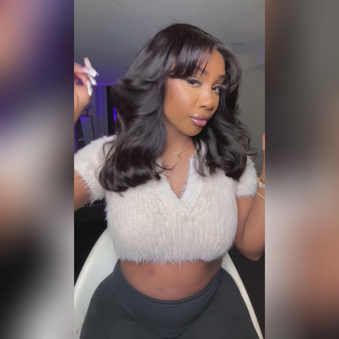 Ishow PPB™ Invisible Knots Body Wave Short Bob Wig 5x5 HD C Part Lace Closure Wigs Ready To Wear Pre Cut Wigs