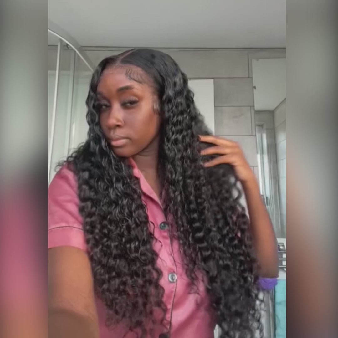 Overnight Shipping 13x4 Lace Front Wigs Brazilian Deep Wave Wig Deep Curly Glueless Human Hair Wig