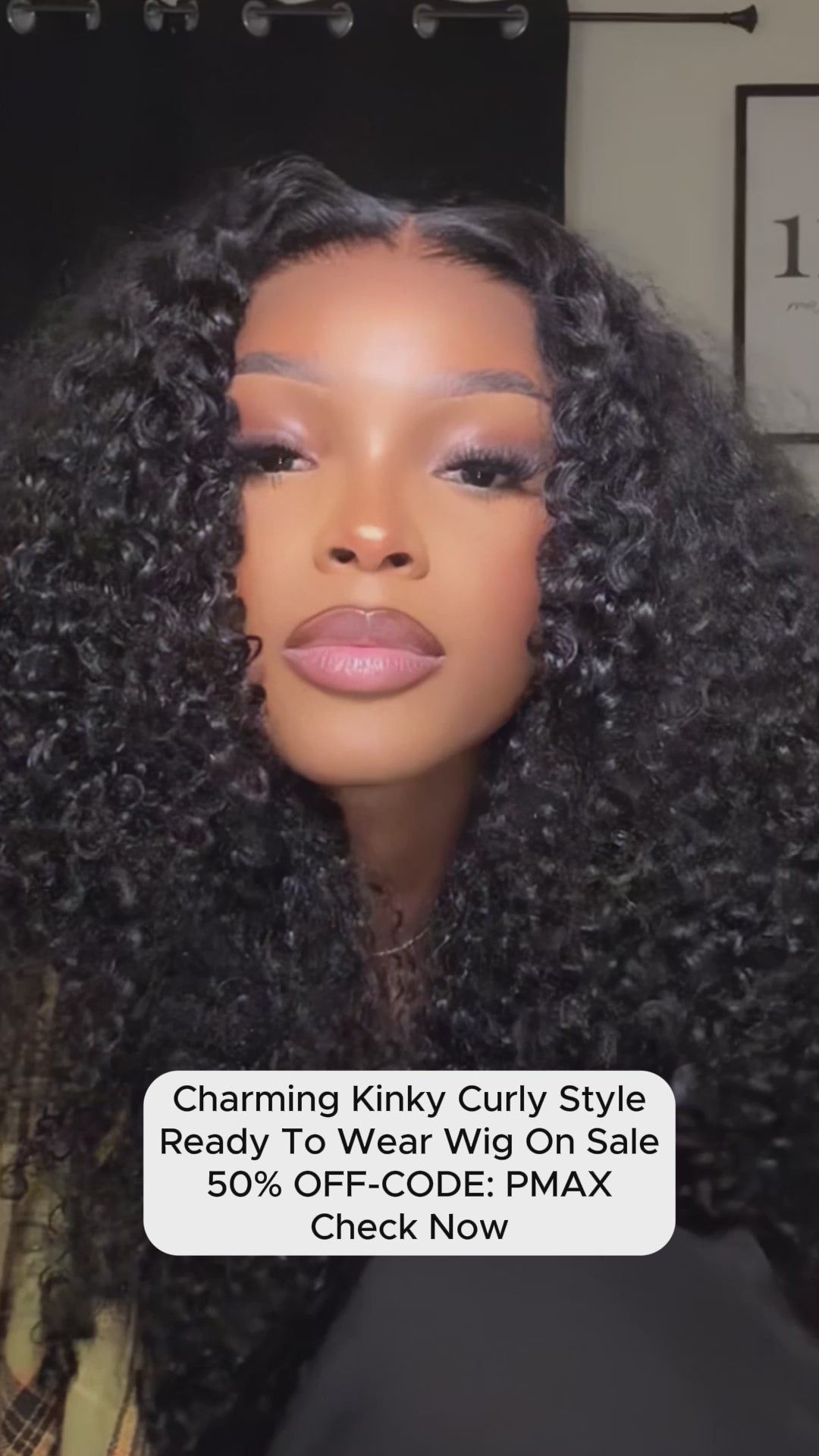 Ishow PPB™ Ready To Wear Kinky Curly C Part Invisible Knots Pre-Cut HD Lace Glueless Wigs Pre Plucked