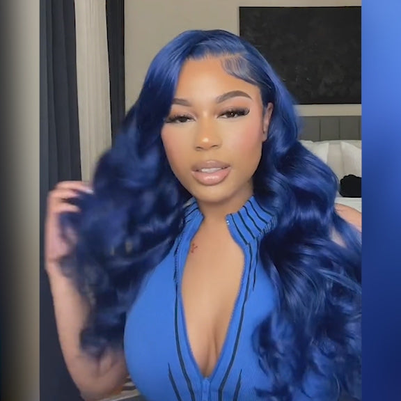 Body Wave Colored Human Hair Wigs 13x4 HD Lace Front Wigs Pink Blue Grey Color 30 Inch Long Inch Wigs