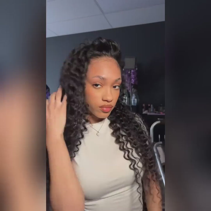 Ishow Kinky Curly Half Wig Seamless Ready To Wear Wigs With Invisible Drawstring Flip Over Glueless Wig Beginner Friendly