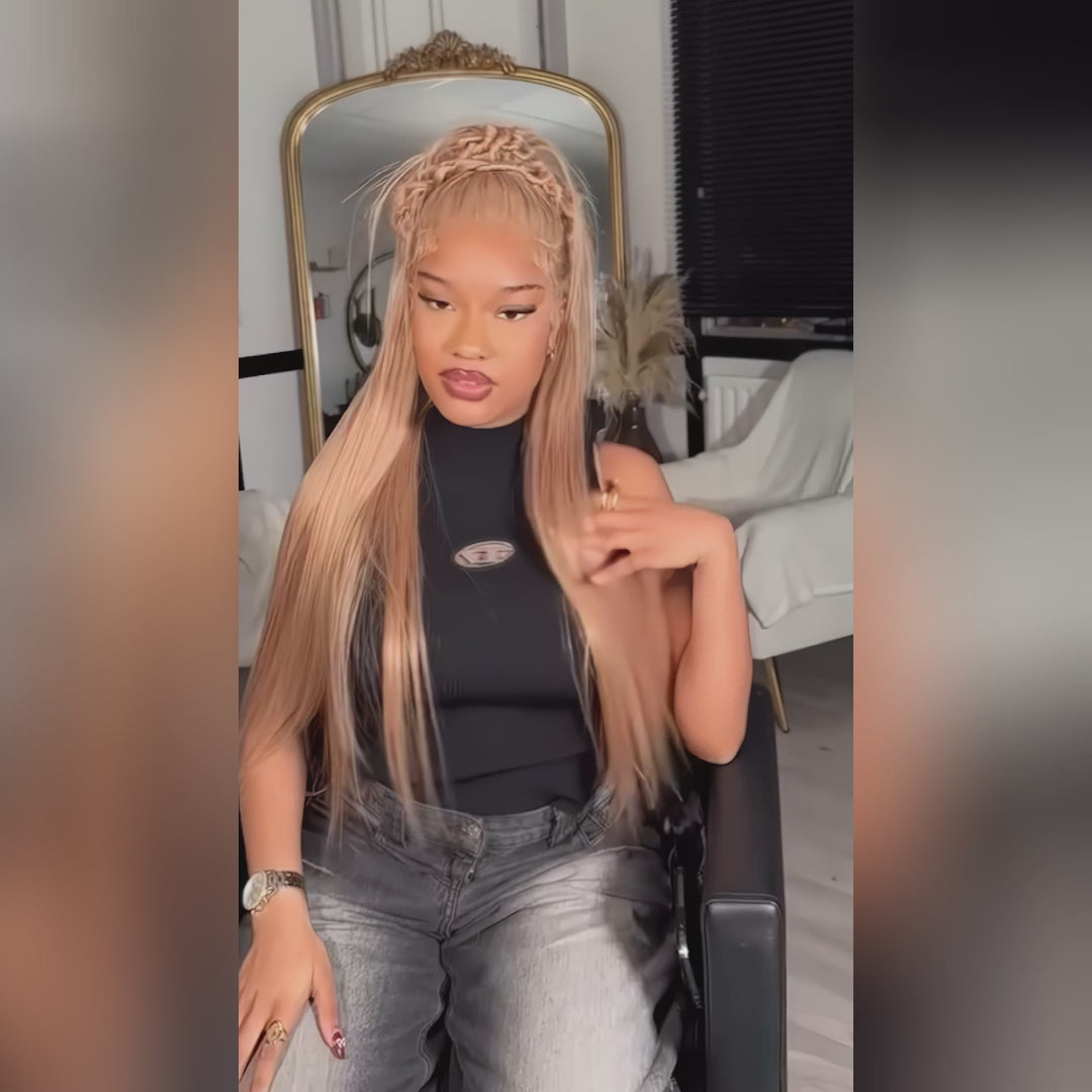 Ishow Cozy Blonde Light #27 Glueless Human Hair Wigs PPB™ Ready To Wear Colored HD Lace Wigs Pre Plucked With Baby Hair