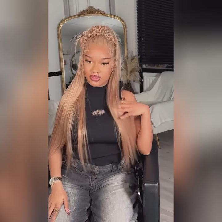 Ishow Cozy Blonde Light #27 Glueless Human Hair Wigs PPB™ Ready To Wear Colored HD Lace Wigs Pre Plucked With Baby Hair