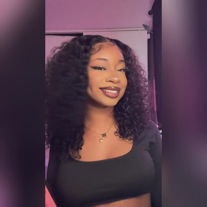 Ishow PPB™ Invisible Knots Glueless Bob Wig Water Wave Human Hair Bob Wigs 5x5 HD Lace Closure Pre Cut Wigs
