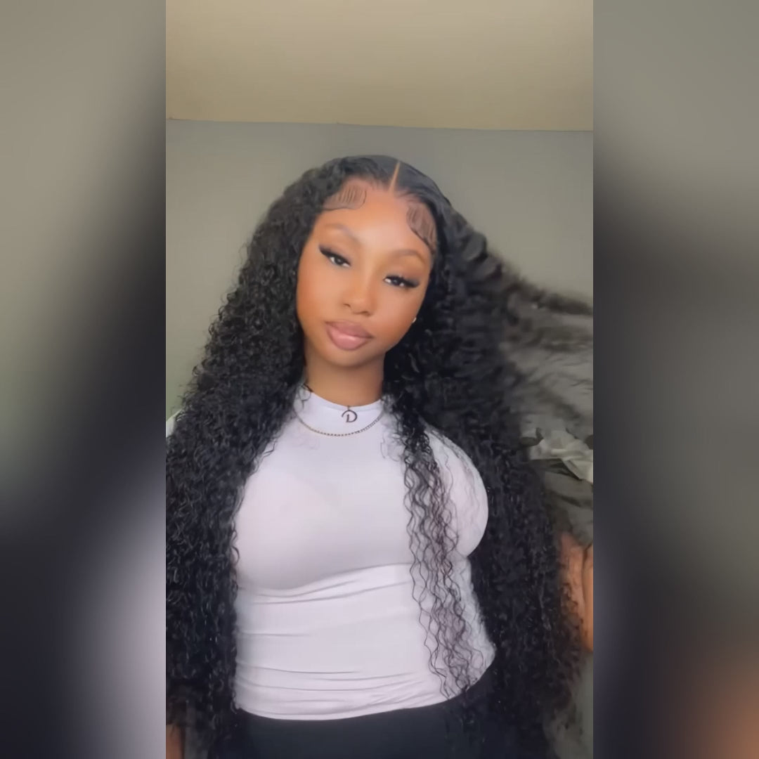 Ishow PPB™ Invisible Knots Curly Ready To Wear Wig 13x6 HD Lace Frontal Wigs Pre Cut Wigs Pre Plucked