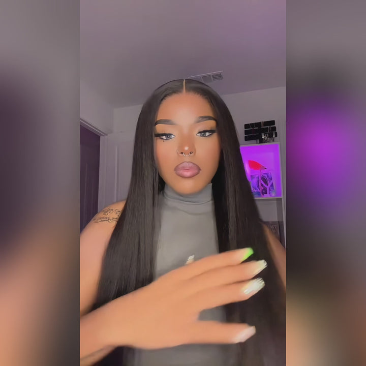 Ishow PPB™ Invisible Knots Kinky Straight Human Hair Wigs Glueless Wigs Natural Hairline Pre Cut Wigs 5x5 HD Lace Closure Wig
