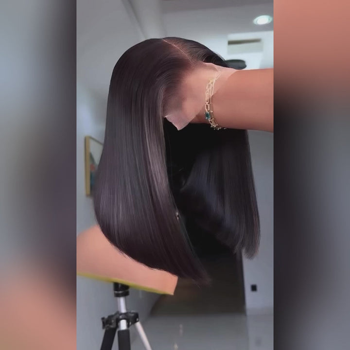 Lace Front Bob Human Hair Wig Under $100 Glueless HD Transparent Bob Lace Human Hair Wig