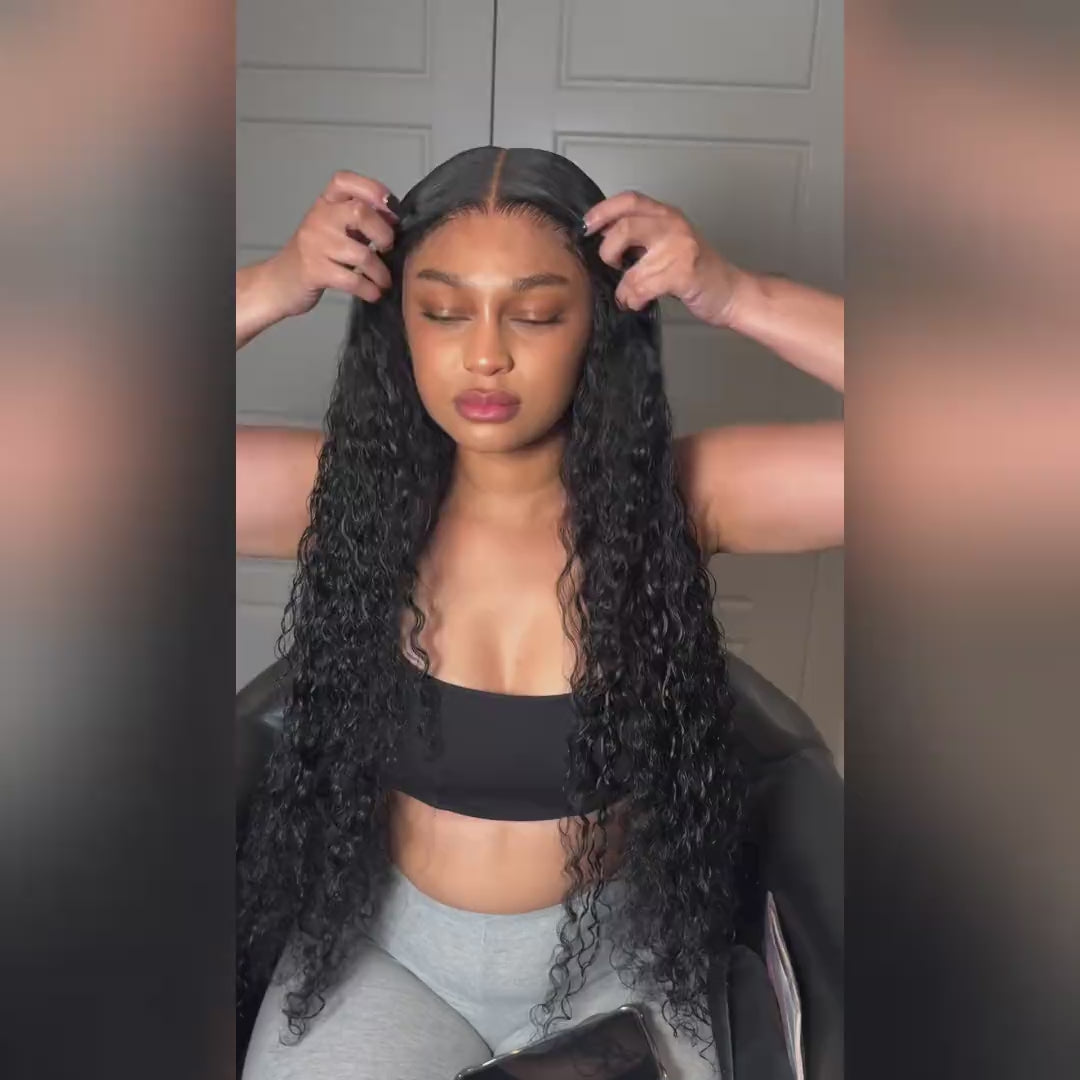 Ishow Water Wave Lace Front Wig 13x6 HD Lace Frontal Wig 40 Inch Glueless Human Hair Wigs