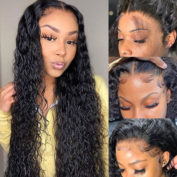 Styling of a 30-Inch Natural Black Water Wave Wig With Defined Hairline
