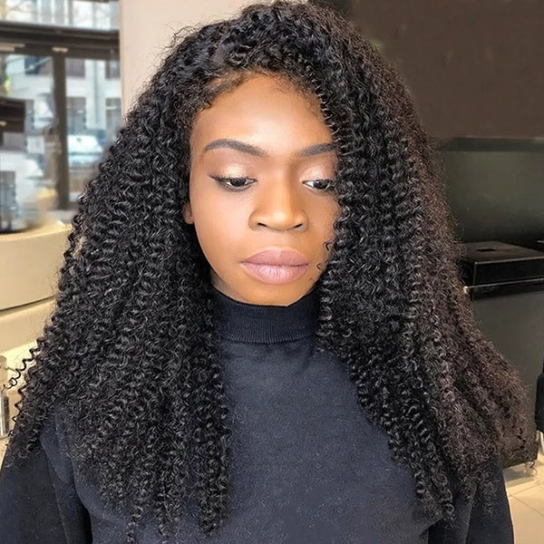 Natural Look of Afro Curly Wig On a Woman With 4C Hairline