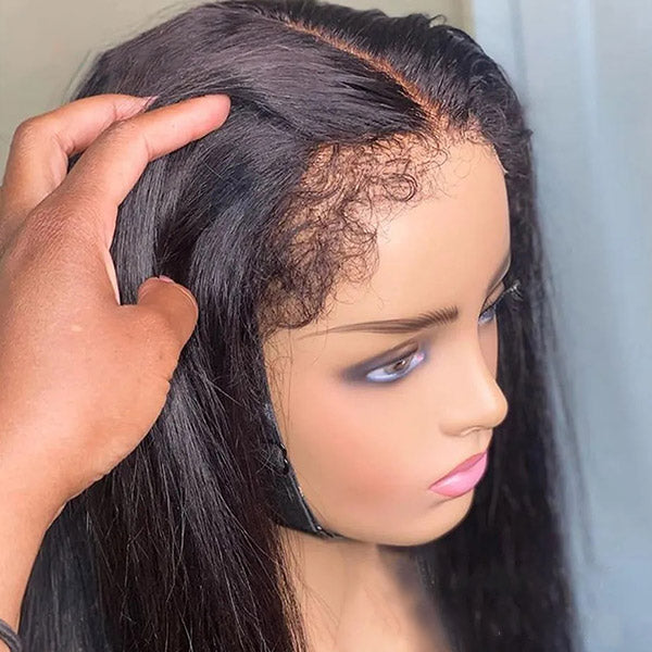 4C Edges HD Lace Frontal Wig On Mannequin Highlighting Realistic Hairline