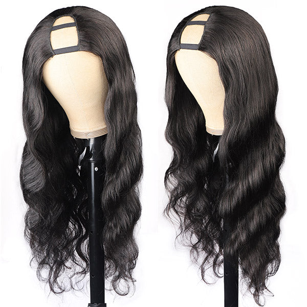 U Part Half Wig Unprocessed Body Wave Human Hair Wigs - IshowHair