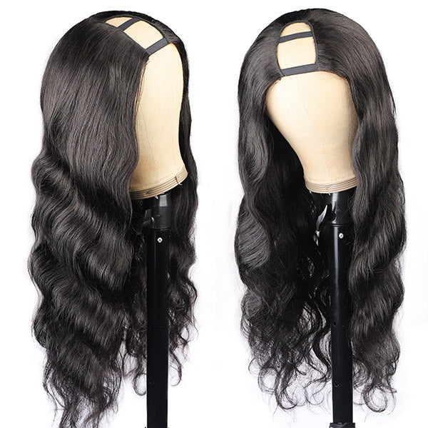 U Part Half Wig Unprocessed Body Wave Human Hair Wigs - IshowHair