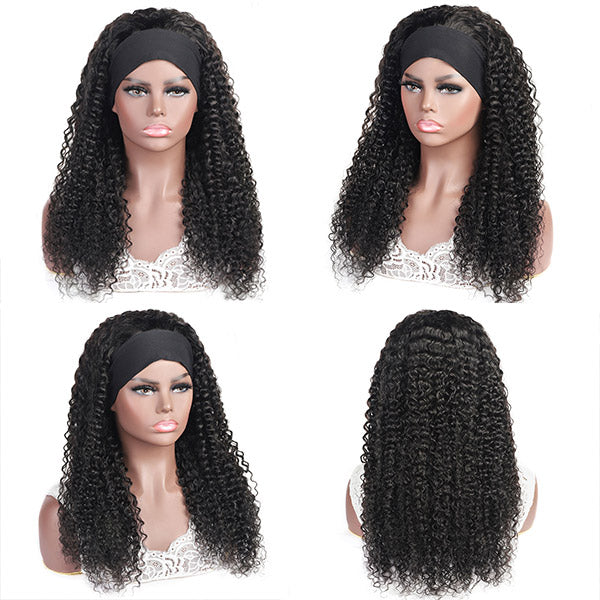 Ishow Beauty Curly Hair Headband Glueless Wigs Unprocessed Virgin Remy No Lace  Human Hair Wig - IshowHair