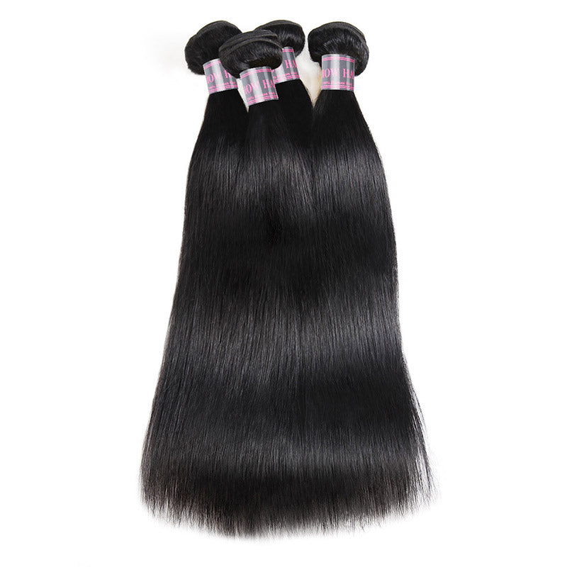 Virgin Peruvian Straight Hair 4 Bundles Ishow Human Hair Weave