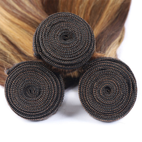 Ishow Hair P4/27 Honey Blonde Straight Hair Wave Sample  Human Hair Bundles 8-30 Inch - IshowHair
