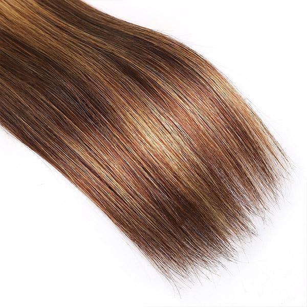 Brazilian Honey Blonde P4/27 Color Straight Hair Weave Hair 3 Bundles, 100% Unprocessed Highlights Human Hair Extensions - IshowHair