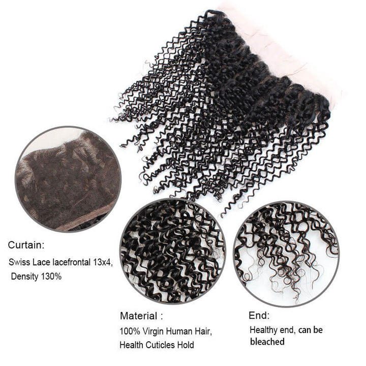 Ishow Hair Curly Virgin Remy Human Hair 13x4 Ear to Ear Lace Frontal With Baby Hair - IshowVirginHair