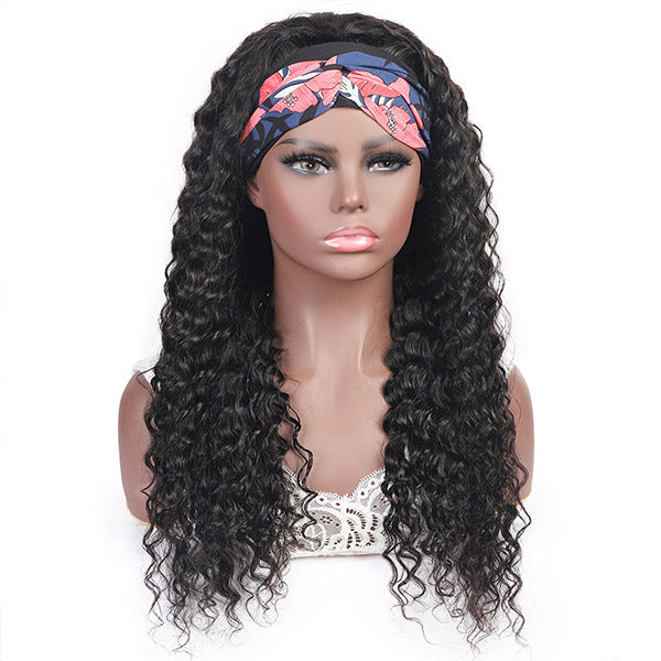 Ishow Beauty Headband Glueless Wigs Deep Wave Virgin Remy Human Hair No Lace Wig - IshowHair