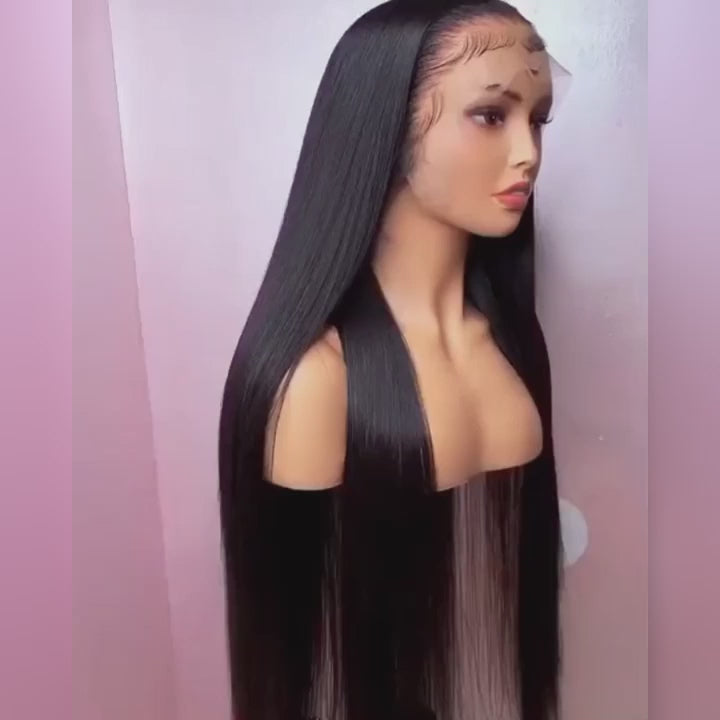 Overnight Shipping Straight Hair Lace Front Wigs For Sell Pre Plucked Human Hair Wigs 32 Inch Long Lace Wigs