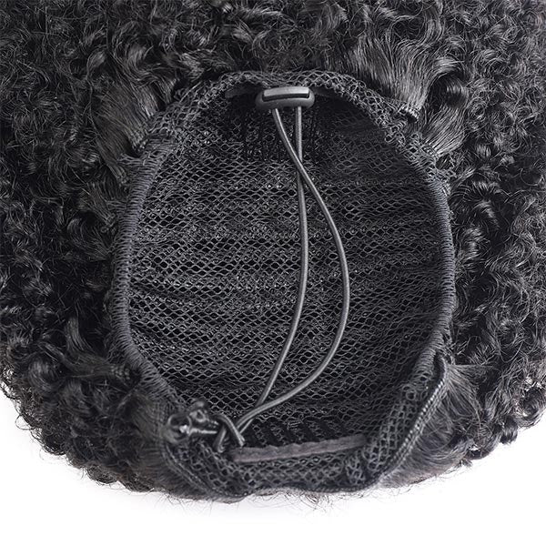Drawstring Ponytail Afro Curly Human Hair Clip in Hair Extension in Ponytail