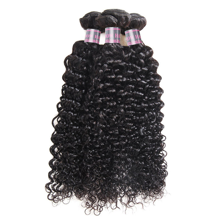 Ishow Hair Virgin Indian Curly Human Hair Weave 3 Bundles