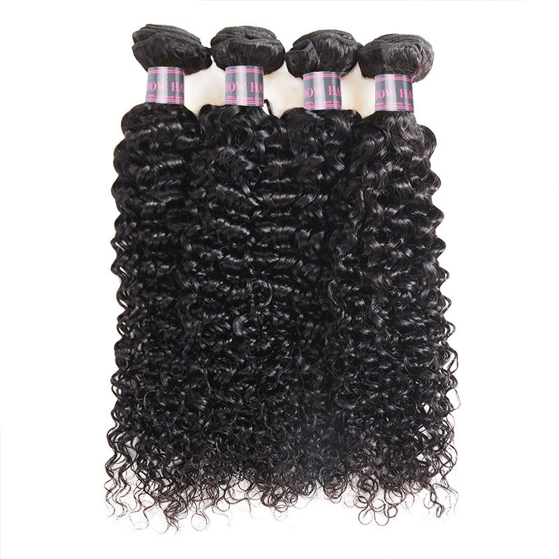 Indian Curly Hair 4 Bundles Virgin Human Hair Extensions Ishow Hair