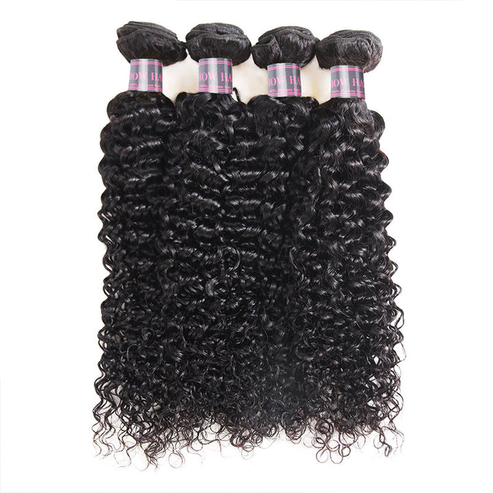 Indian Curly Hair 4 Bundles Virgin Human Hair Extensions Ishow Hair