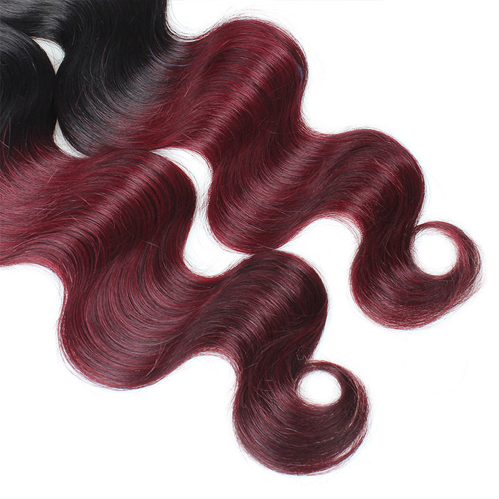 Ishow Virgin Remy Hair Weave 3 Bundles With 4x4 Lace Closure Ombre Body Wave - IshowVirginHair