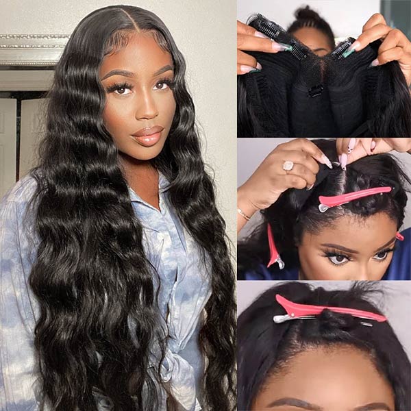 Loose Deep V Part Human Hair Wigs Free Part Lace Wigs For Beginnger Friendly 0 Skilled Need Wigs
