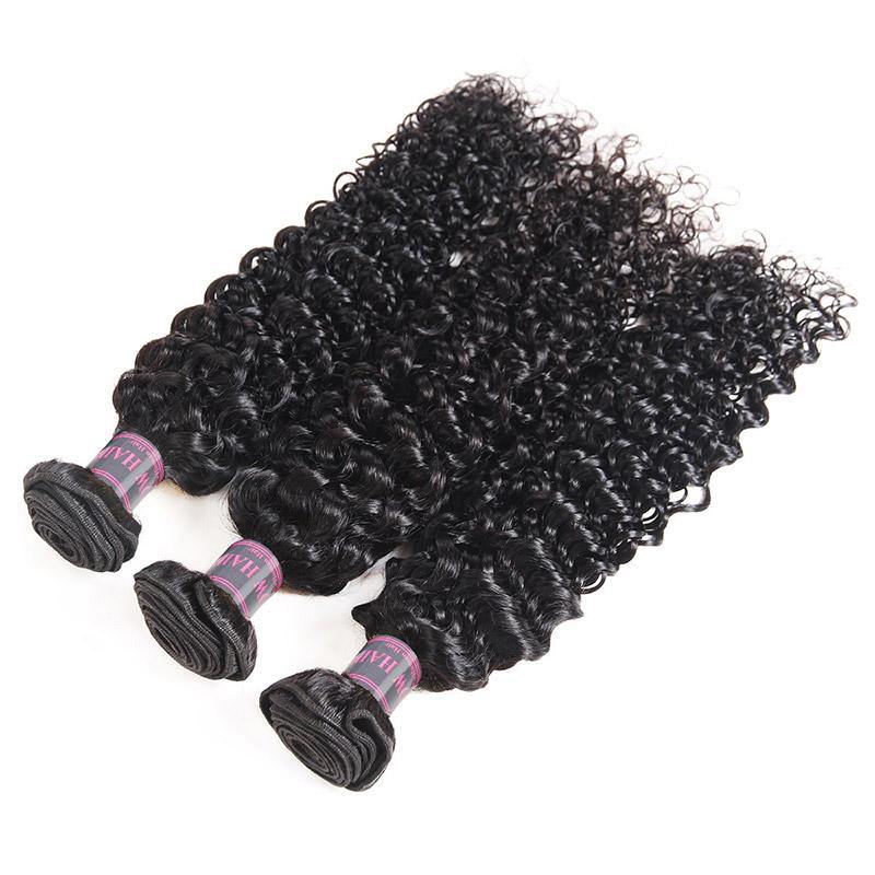 Brazilian Curly Wave 100% Human Hair Bundles With 2*4 Closure Swiss Lace - IshowVirginHair