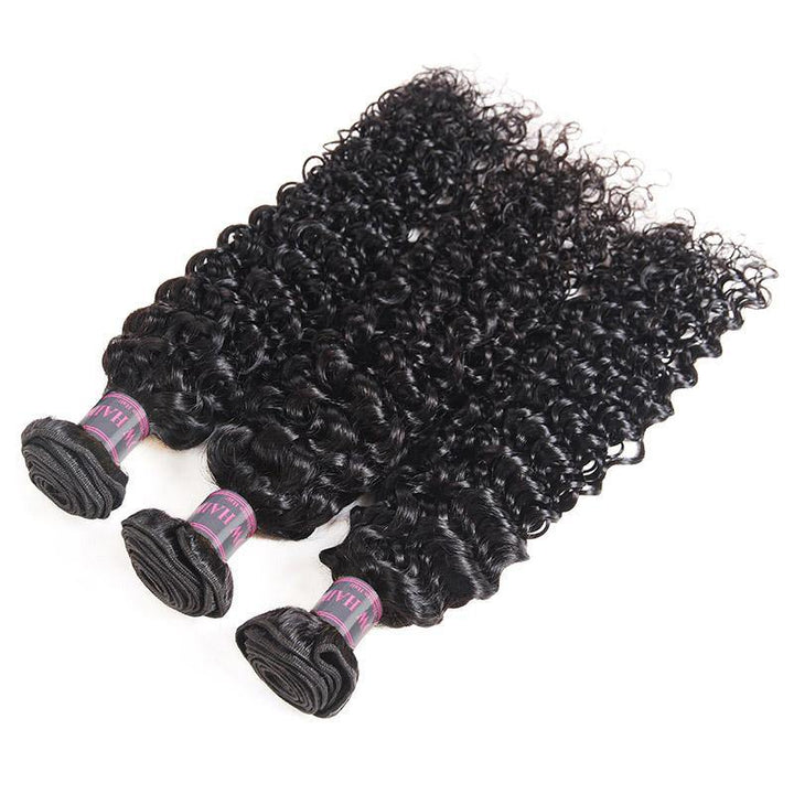 Brazilian Curly Wave 100% Human Hair Bundles With 2*4 Closure Swiss Lace - IshowVirginHair