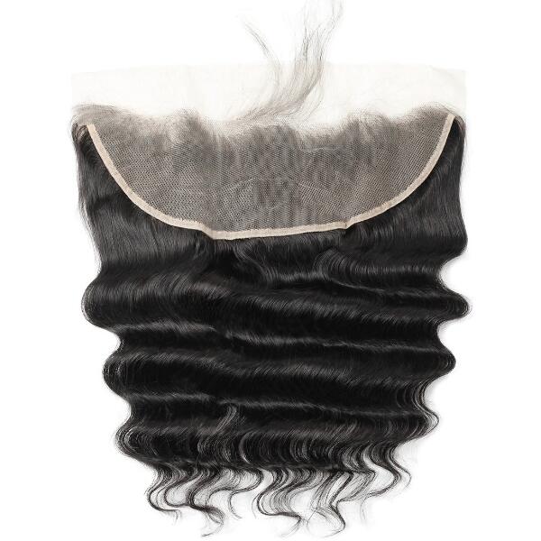 Peruvian Loose Deep Wave Human Hair 3 Bundles With 13*4 Ear To Ear Lace Frontal Closure - IshowHair