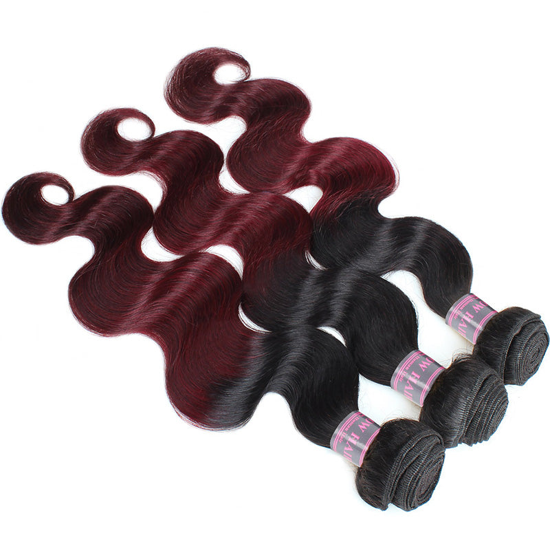 Ishow Virgin Remy Hair Weave 3 Bundles With 4x4 Lace Closure Ombre Body Wave - IshowVirginHair