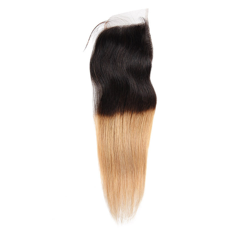 Ishow Ombre 100% Virgin Remy Human Hair Straight 3 Bundles With 4x4 Lace Closure - IshowVirginHair
