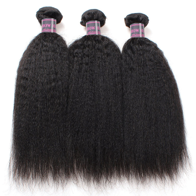 Ishow Hair Virgin Brazilian Hair Yaki Straight Human Hair Weave 3 Bundles