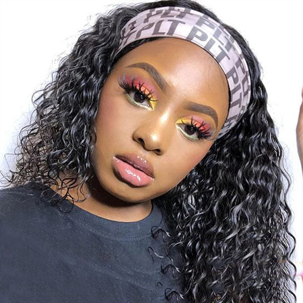 Products Water Wave Headband Wigs Human Hair Bob Wigs With Headband Glueless Human Hair Wigs For Black Women