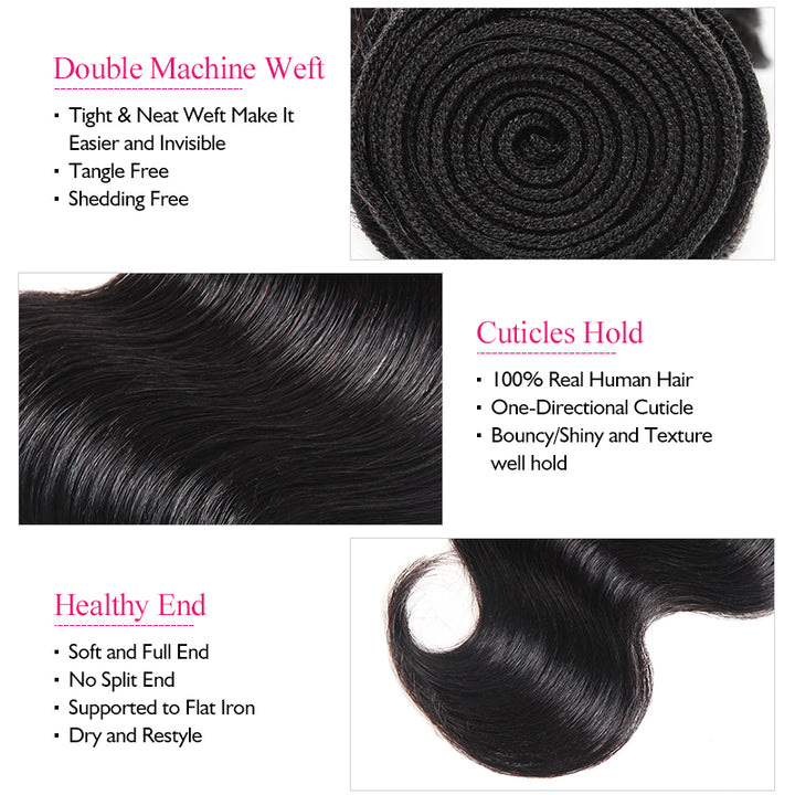 Ishow Hair Body Wave Human Hair Bundles 8-28inch Natural Color 1 Piece Hair Extension - IshowVirginHair