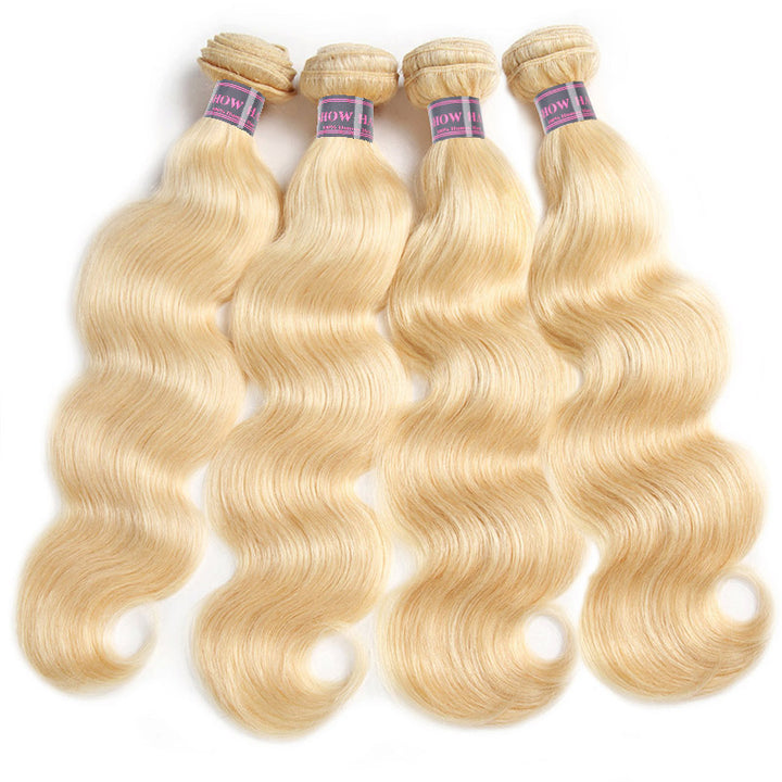 Ishow Hair Brazilian Human Hair Blonde Body Wave Hair 4 Bundles