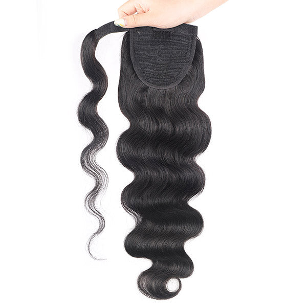 Weave Ponytail Wrap Around Ponytail Extension Body Wave Black Ponytail Hair Extension Virgin Human Hair