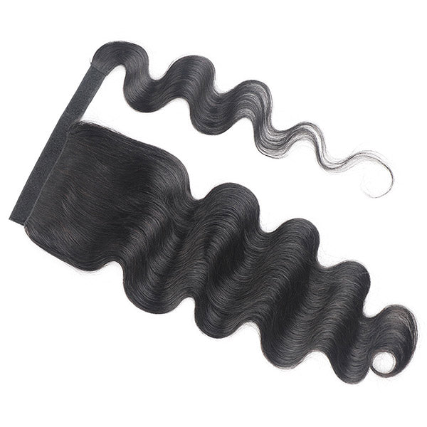 Weave Ponytail Wrap Around Ponytail Extension Body Wave Black Ponytail Hair Extension Virgin Human Hair