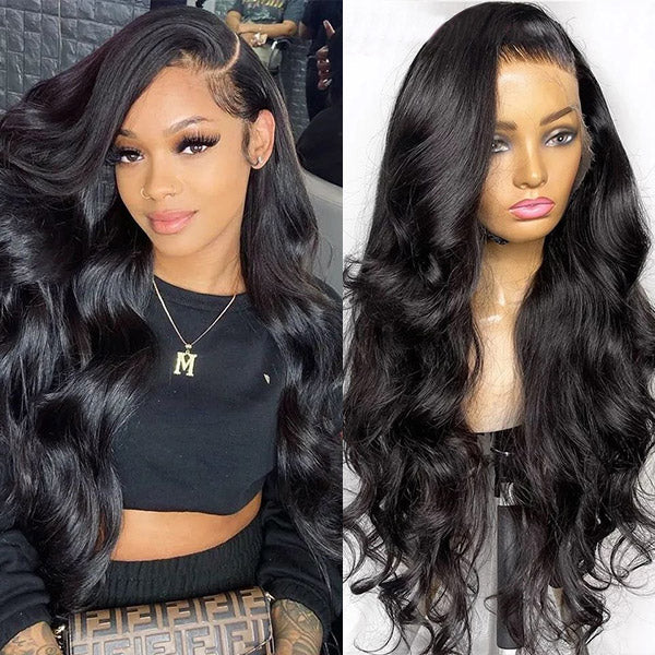 200% Density Body Wave Lace Front Wig HD Transparent Lace Wig 13x4 Lace Frontal Wigs